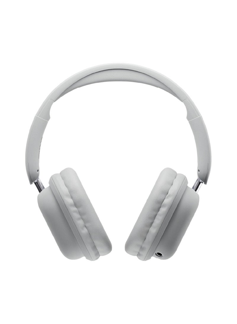 جوس سماعات رأس لاسلكية Juice Cans Pace فوق الأذن - وقت تشغيل يصل إلى 35 ساعة، قابلة للطي، مؤشر بطارية LED، وسائد أذن ناعمة مبطنة، شحن سريع لمدة ساعتين - رمادي - Image 1